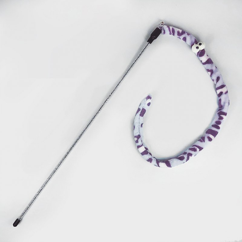 Cat Stick Teaser Rod Feather Bell Tassel Cat Teeth Grinding Toy Wool top light purple_L