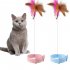 Cat Teaser Stick Pet Collar With Bells Feather Bite resistant Feather Fishing Rod For Indoor Cats blue