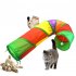 Cat Tunnel With Playing Ball J Shaped Rainbow Color Small Animal Activity Tunnels Collapsible Rabbit Interactive Supplies Tunnels Indoor Cats Tunnel Toy For Kit