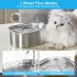 Cat Water Fountain With Dual Filter Ultra Quiet Pump 3 2L 108Oz Large Capacity Stainless Steel Automatic Cat Dog Water Dispenser Stainless steel USB