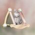 Cat Window Perch Cordless Strong Suction Cup Wooden Frame Autumn Winter Cat Window Hammock For Large Cats Kittens suction  green pink 