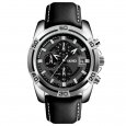 Men Fashion Luxury Quartz Wristwatch Silver