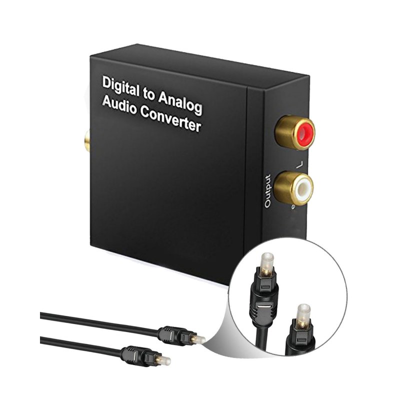 Optical Digital Stereo Audio SPDIF Toslink Coaxial Signal to Analog Converter DAC Jack 2*RCA Amplifier Decoder Adapter