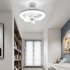Ceiling Fan With Light  Small Ceiling Fans With Dimmable RGB Lights  5 ABS Blades  3 speed Wind  E27 Flush Mount Fan Light For Bedroom Living Room Kids Room RGB