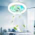 Ceiling Fan With Light  Small Ceiling Fans With Dimmable RGB Lights  5 ABS Blades  3 speed Wind  E27 Flush Mount Fan Light For Bedroom Living Room Kids Room RGB