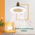 Ceiling Fans Light Ceiling Fan With 3 Adjustable Wind Speeds Timer Smart Remote Ceiling Fans With Light Indoor E27 Light Fixture For Bedroom Living Room Kitchen