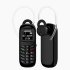 Cell Phone 0 66 Inch Earphone Dialer with Ear Hook Phone Dual Card Dual Standby Mini Mobile Phone Dialer Blue