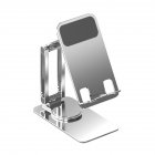 Cell Phone Stand Fully Adjustable Foldable Desktop Phone Holder Cradle Dock For Desk Bed Kitchen Home Office silver