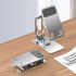 Cell Phone Stand Fully Adjustable Foldable Desktop Phone Holder Cradle Dock For Desk Bed Kitchen Home Office grey