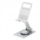 Cell Phone Stand Universal Cell Phone Holder Adjustable Foldable Desktop Aluminium Alloy Holder 360°Rotation Dock Stand Phone Holder For E-Reader Monitor Mobile Phones silver