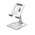 Cell Phone Stand Upgraded Aluminum Adjustable Phone Cradle Dock Holder Anti Slip For All Mobile Devices Up To 12 9 Inches silver