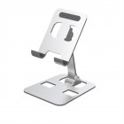 Cell Phone Stand Upgraded Aluminum Adjustable Phone Cradle Dock Holder Anti-Slip For All Mobile Devices Up To 12.9 Inches silver