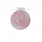 Ceramic Coaster Luxury Marble Pattern Electroplate Gold Line Porcelain Mats Table Decoration Accessories Kitchen Tool Pink Round with Gold Line