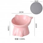 Ceramic Raised Cat Bowls Tilted Elevated Food Water Bowls Anti Vomit Microwave Dishwasher Safe Cat Bowl Pet Supplies pink