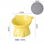 Ceramic Raised Cat Bowls Tilted Elevated Food Water Bowls Anti Vomit Microwave Dishwasher Safe Cat Bowl Pet Supplies yellow