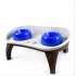 Cervical Spine Protect Pet Dining Table Set for Medium Large Size Pet Dogs Dish rack   stainless steel double bowl   leg