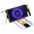 Charge Stand Handheld Charger Adapter Charging Dock Station With RGB Colorful Lighting Type C Connector Compatible For PS5 Portal Handheld Game Controllers Whit