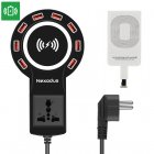 Charge up to 8 gadgets at the same time with the 8 port USB wall charger coming with a Qi charging pad and USB C cable 