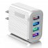 Charging Blocks Phone Charger 4 USB Ports Power Adapter Charger Box Cell Phone Brick Charging Cube For Phones Laptop US plug black  flat feet 