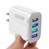 Charging Blocks Phone Charger 4 USB Ports Power Adapter Charger Box Cell Phone Brick Charging Cube For Phones Laptop US plug black  flat feet 