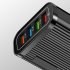 Charging Blocks Phone Charger 4 USB Ports Power Adapter Charger Box Cell Phone Brick Charging Cube For Phones Laptop US plug black  flat feet 