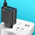Charging Blocks Phone Charger 4 USB Ports Power Adapter Charger Box Cell Phone Brick Charging Cube For Phones Laptop US plug black  flat feet 