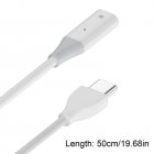 Charging Cable Stylus Extension Cable Charger Wire With Charging Indication Light Compatible For Ipencil C male to female 0.5 meters