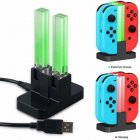 Charging Dock Compatible For Nintendo Switch Joy Con With Lamppost LED Indication Charger Stand Station With Charging Cable black