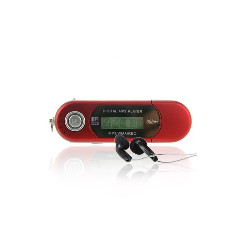 Red USB MP3 Player 1GB - Backlight + Radio + Voice Record