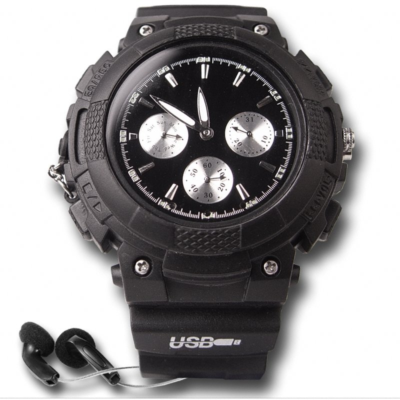 RF Transmitter MP3 Player Watch - 2GB Flash