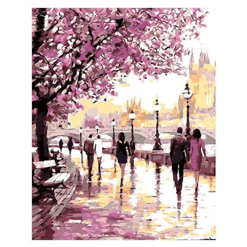 Cherry Blossoms DIY Painting Digital Oil by Number Kit Paint Home Wall Art on Canvas Frameless  40x50CM_park