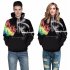 Chic Unisex Couples 3D Digital Printing Sweatshirt Fashion Hooded Long Sleeve Tops as shown M