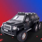 Children 1:24 Alloy 6-wheel Armored Vehicle With Sound Light Dynamic Cool Pull Back Military Car Model black