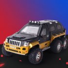 Children 1:24 Alloy 6-wheel Armored Vehicle With Sound Light Dynamic Cool Pull Back Military Car Model black gold