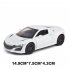 Children 1 32 Simulation Alloy Pull back Sound and Light Simulation Car Mold Gift Ornaments Decoration white