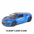Children 1 32 Simulation Alloy Pull back Sound and Light Simulation Car Mold Gift Ornaments Decoration blue
