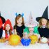 Children Adult Halloween Cosmetic Ball Party Pentagonal Magic Wizard Cap Witch Hat Black star hat 38 36cm