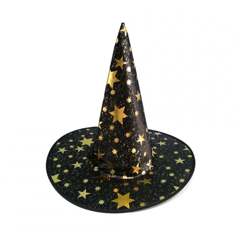 Kids Black Witch Hat with Glitter Pattern 