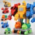 Children Alloy Pull back Car Cute Dinosaur Engineering Vehicle 5 in 1 Robot Toys For Boys Birthday Gifts As shown