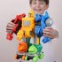 Children Alloy Pull back Car Cute Dinosaur Engineering Vehicle 5 in 1 Robot Toys For Boys Birthday Gifts As shown