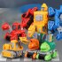 Children Alloy Pull back Car Cute Dinosaur Engineering Vehicle 5 in 1 Robot Toys For Boys Birthday Gifts As shown
