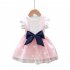 Children Baby Girls Cute Princess Dress With Bow Decoration Sleeveless Tutu Dress For 1 8 Years Old Children grey 3 4Y XL 100cm 