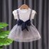 Children Baby Girls Cute Princess Dress With Bow Decoration Sleeveless Tutu Dress For 1 8 Years Old Children grey 3 4Y XL 100cm 