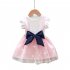 Children Baby Girls Cute Princess Dress With Bow Decoration Sleeveless Tutu Dress For 1 8 Years Old Children pink 1 2Y M 90cm 