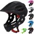 Children Bike Riding 16 Hole Breathable Helmet Detachable Full Face Chin Protection Balance Bicycle Safety Helmet with Rear Light Fluorescent yellow One size