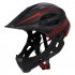 Children Bike Riding 16 Hole Breathable Helmet Detachable Full Face Chin Protection Balance Bicycle Safety Helmet with Rear Light Black White One size