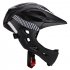 Children Bike Riding 16 Hole Breathable Helmet Detachable Full Face Chin Protection Balance Bicycle Safety Helmet with Rear Light Black red One size
