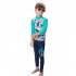 Children Boy Long sleeved Split Dolphin Pattern Sun Protection Swimsuit Sky blue XL