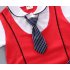 Children Boy Shirt Two piece Set Baby Long Tie Short Sleeve Top and Shorts Fashionable Suit KY double led with red 100cm