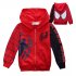 Children Boy Soft Full Cotton Jacket Fashion Spider Print Cardigan Jacket Coat red 140cm